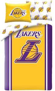 Oboustranné ložní povlečení z mikrovlákna Los Angeles Lakers - NBA - 70 x 90 cm + 140 x 200 cm - zipové zapínání