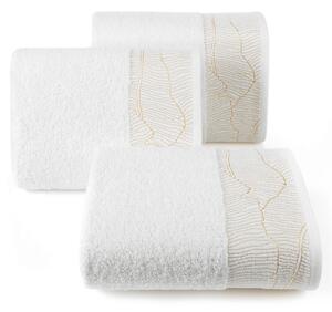 Bavlněný froté ručník s bordurou METALIC 50x90 cm, bílá, 480 gr Mybesthome