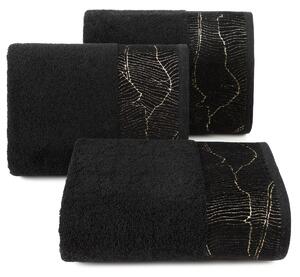 Bavlněný froté ručník s bordurou METALIC 50x90 cm, černá, 480 gr Mybesthome