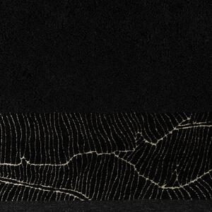 Bavlněná froté osuška s bordurou METALIC 70x140 cm, černá, 480 gr Mybesthome