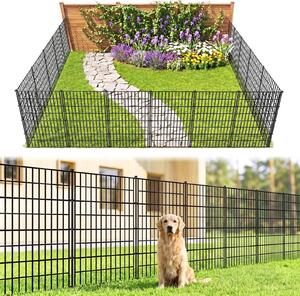 Zahradní plot - Kovový - 5 panelů - 3,5 m - 102 cm vysoký - Ohrazení pro domácí zvířata a záhony