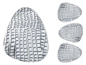 Mondex Sada podtácků pod hrnek 10 x 13 cm stříbrná