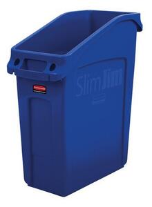 Plastový odpadkový koš Rubbermaid Slim Jim Under Counter na tříděný odpad, objem 49 l, modrý