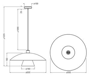 Osram - Lustr na lanku DECOR FLYING MUSHROOM 1xE27/25W/230V pr. 50 cm černá