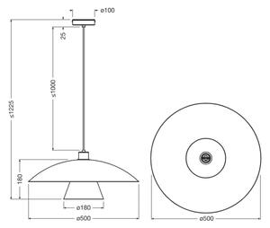 Osram - Lustr na lanku DECOR FLYING MUSHROOM 1xE27/25W/230V pr. 50 cm modrá