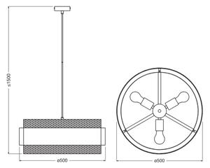 Osram - Lustr na lanku DECOR HORNET 3xE27/10W/230V pr. 50 cm černá/zlatá