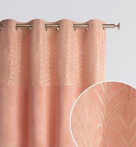 Dekorační vzorovaný velvet závěs s kroužky BLISSY pudrová růžová 140x250 cm (cena za 1 kus) MyBestHome
