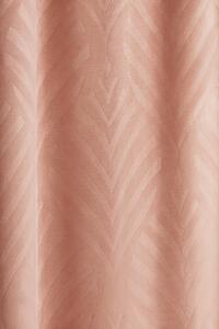 Dekorační vzorovaný velvet závěs s kroužky LEAF pudrová růžová 140x250 cm (cena za 1 kus) MyBestHome