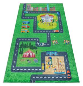 Dětský koberec protiskluzový BAMBINO 2660 zelený / šedý