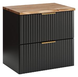 Comad Koupelnová skříňka pod deskové umyvadlo Adel Black SET -ADB B NAT 60 černá/dub wotan