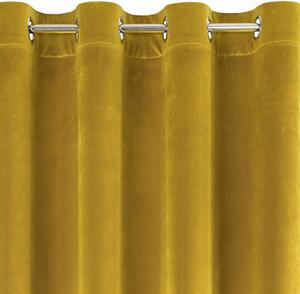 Dekorační jednobarevný velvet závěs s kroužky MY BEST 140x250 cm, mustard/hořčicová (cena za 1 kus) MyBestHome