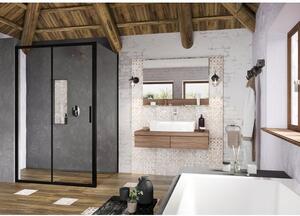 Ravak Blix Slim Boční stěna 90 cm, černá/čiré sklo BLSPS-90BT X9BM70300Z1