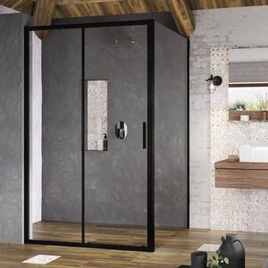 Ravak Blix Slim Boční stěna 90 cm, černá/čiré sklo BLSPS-90BT X9BM70300Z1