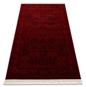 Koberec ORIENT 5365 s třásněmi, rám / orientální, bordó / černý