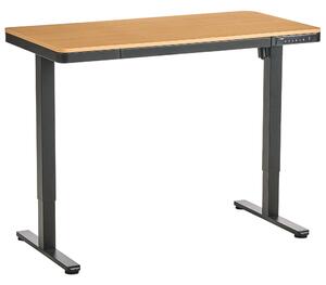 Elektricky výškově nastavitelný pracovní stůl PENLY Černá/Světle hnědá 120 cm 60 cm s USB portem