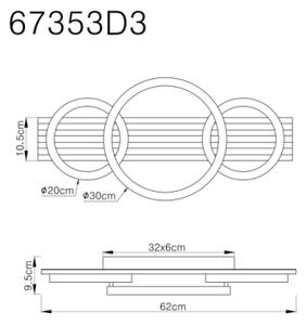 Globo 67353D3 - LED Stropní svítidlo TISHA LED/24W/230V 3000K 30x62 cm