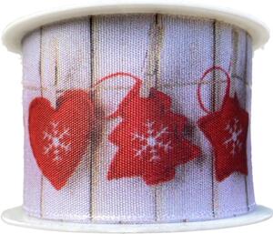 Stuha vánoční RED HEARTS DECORATION 40mm x 2m