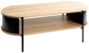 KONFERENČNÍ STOLEK, černá, barvy dubu, kov, kompozitní dřevo, 100/54/37 cm - Konferenční stolky, Online Only