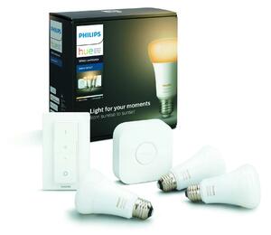 PHILIPS HUE Hue Bluetooth LED White Ambiance základní sada LED žárovka 3xE27 A19 9.5W 806lm 2200K-6500K + bridge + dimmer switch
