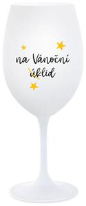 NA VÁNOČNÍ ÚKLID - bílá sklenice na víno 350 ml