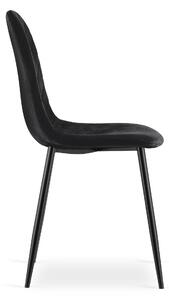Černá sametová židle ASTI s černými nohami