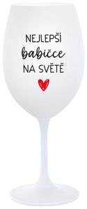 NEJLEPŠÍ BABIČKA NA SVĚTĚ - bílá sklenice na víno 350 ml