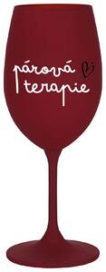 PÁROVÁ TERAPIE - bordo vtipná sklenice na víno 350 ml