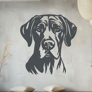 Dřevěný obraz psa Německá doga | Rozměry (cm): 40x40 | Zvolte barvu dekoru: Antracitová