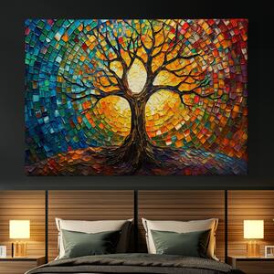 Obraz na plátně - Strom života Kaleidoskop přírody FeelHappy.cz Velikost obrazu: 150 x 100 cm