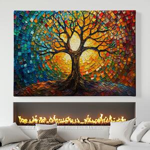 Obraz na plátně - Strom života Kaleidoskop přírody FeelHappy.cz Velikost obrazu: 210 x 140 cm