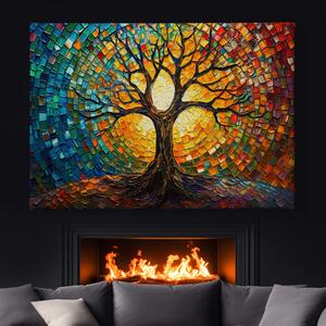 FeelHappy Obraz na plátně - Strom života Kaleidoskop přírody Velikost obrazu: 210 x 140 cm