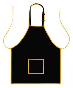 Kuchyňská voděodolná zástěra JOVITA černá/žlutá 64x72 cm Mybesthome