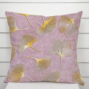 Biante Sametový povlak na polštář Tamara TMR-001 Ginkgo lístky na starorůžovém 50 x 60 cm