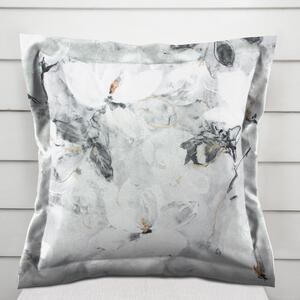 Biante Sametový povlak na polštář s lemem Tamara TMR-006 Designové květiny na šedém 30 x 50 cm