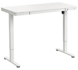 Elektricky výškově nastavitelný pracovní stůl PENLY Bílá 120 cm 60 cm s USB portem