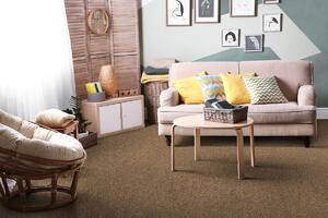 Vebe AKCE: 100x400 cm Metrážový koberec Santana béžová s podkladem gel, zátěžový - Bez obšití cm