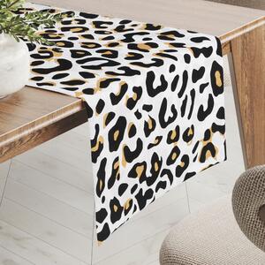 Biante Bavlněný běhoun na stůl Sandra SA-409 Leopardí vzor na bílém 20x120 cm