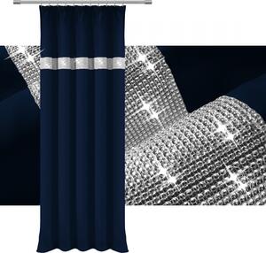 Dekorační závěs se zirkony s řasící páskou GLAM 250 granátová 140x250 cm (cena za 1 kus) MyBestHome