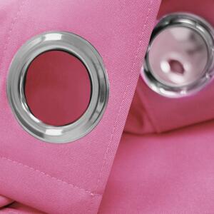 Dekorační závěs s kroužky COLOR 250 růžová 140x250 cm (cena za 1 kus) MyBestHome