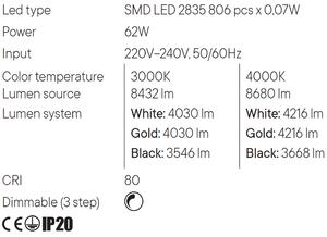 Černé stropní světlo Redo FEBE 01-2861/ LED 62W/3000K-4000K