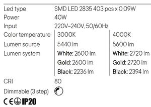 Černé závěsné světlo na lanku Redo FEBE 01-2903/ LED 40W