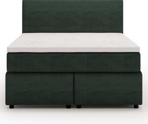 Postel s matrací a topperem SLEEP NEW tmavě zelená, 140x200 cm