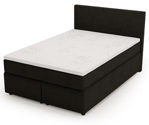 Postel s matrací a topperem SLEEP NEW černá, 140x200 cm