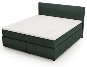Postel s matrací a topperem SLEEP NEW tmavě zelená, 160x200 cm