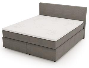 Postel s matrací a topperem SLEEP NEW šedá, 180x200 cm