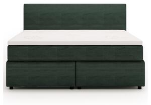 Postel s matrací a topperem SLEEP NEW tmavě zelená, 180x200 cm