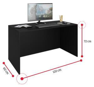 Počítačový herní stůl A2 s LED, 120x72x60, černá