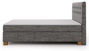 Postel s matrací a topperem VINTAGE NEW šedá, 160x200 cm