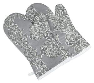 Grilovací rukavice 2ks - 20x36 cm šedá krajka