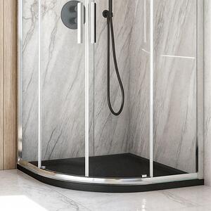 Oltens Superior půlkruhová sprchová vanička 80x80 cm černá 16001300